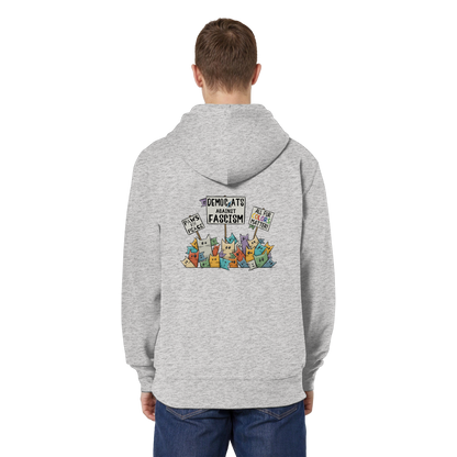 Demo-Katzen gegen Faschismus und für Vielfalt - Organic Relaxed Zipper