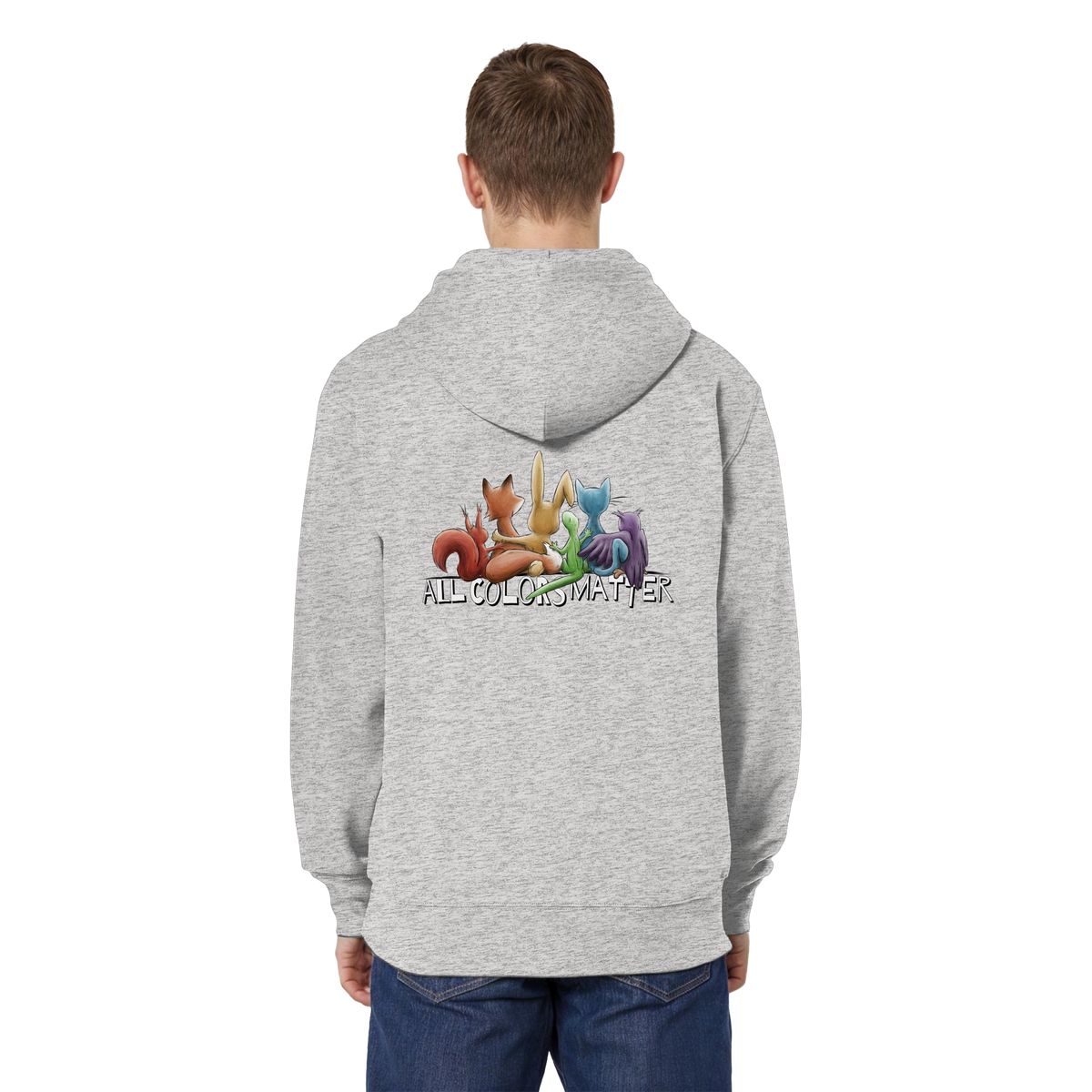 All Colors Matter! Regenbogen Tiere für Vielfalt - Organic Relaxed Zipper