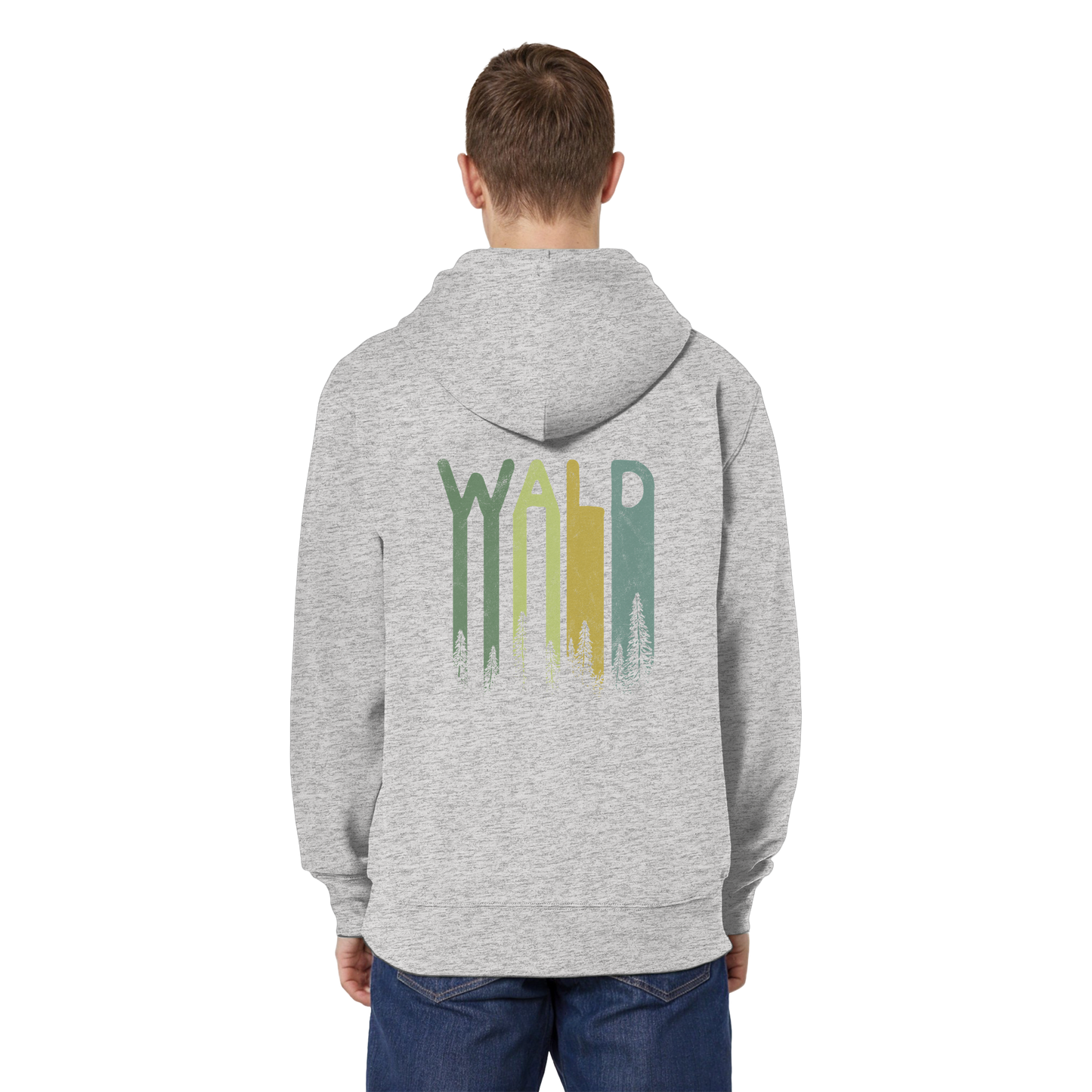 Wald Retro Forst Schriftzug - Organic Relaxed Zipper