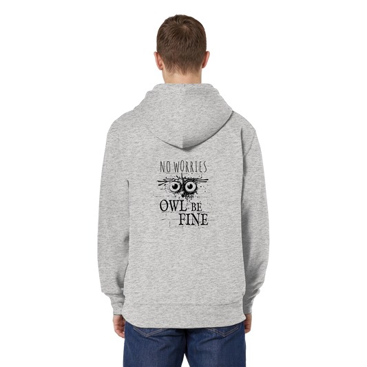 Owl Be Fine Street Art Eule - Organic Relaxed Zipper