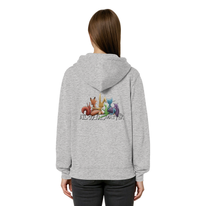 All Colors Matter! Regenbogen Tiere für Vielfalt - Organic Relaxed Zipper
