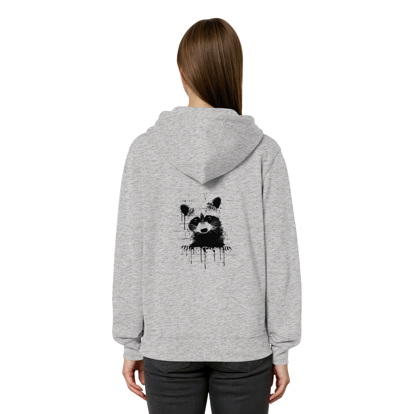 Funky Street Art Waschbär - Organic Relaxed Zipper