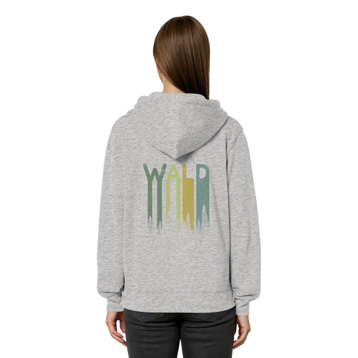 Wald Retro Forst Schriftzug - Organic Relaxed Zipper