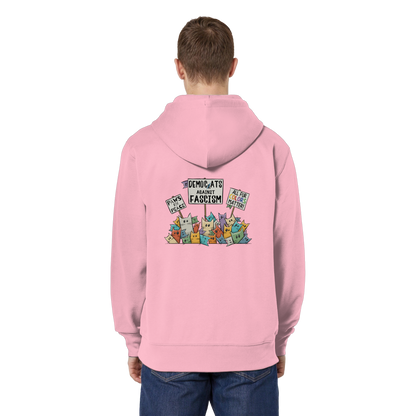 Demo-Katzen gegen Faschismus und für Vielfalt - Organic Relaxed Zipper