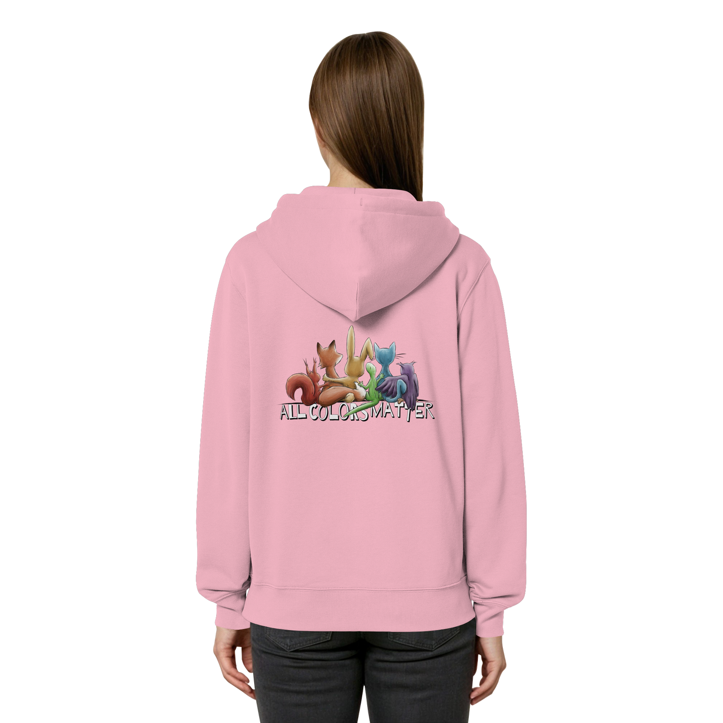 All Colors Matter! Regenbogen Tiere für Vielfalt - Organic Relaxed Zipper