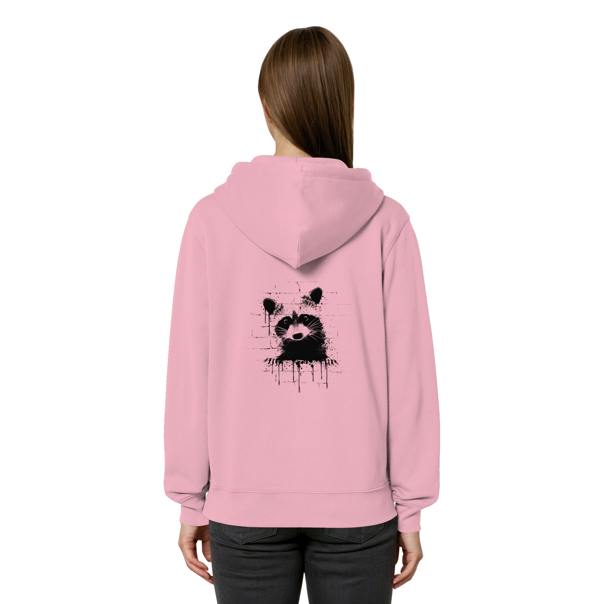 Funky Street Art Waschbär - Organic Relaxed Zipper