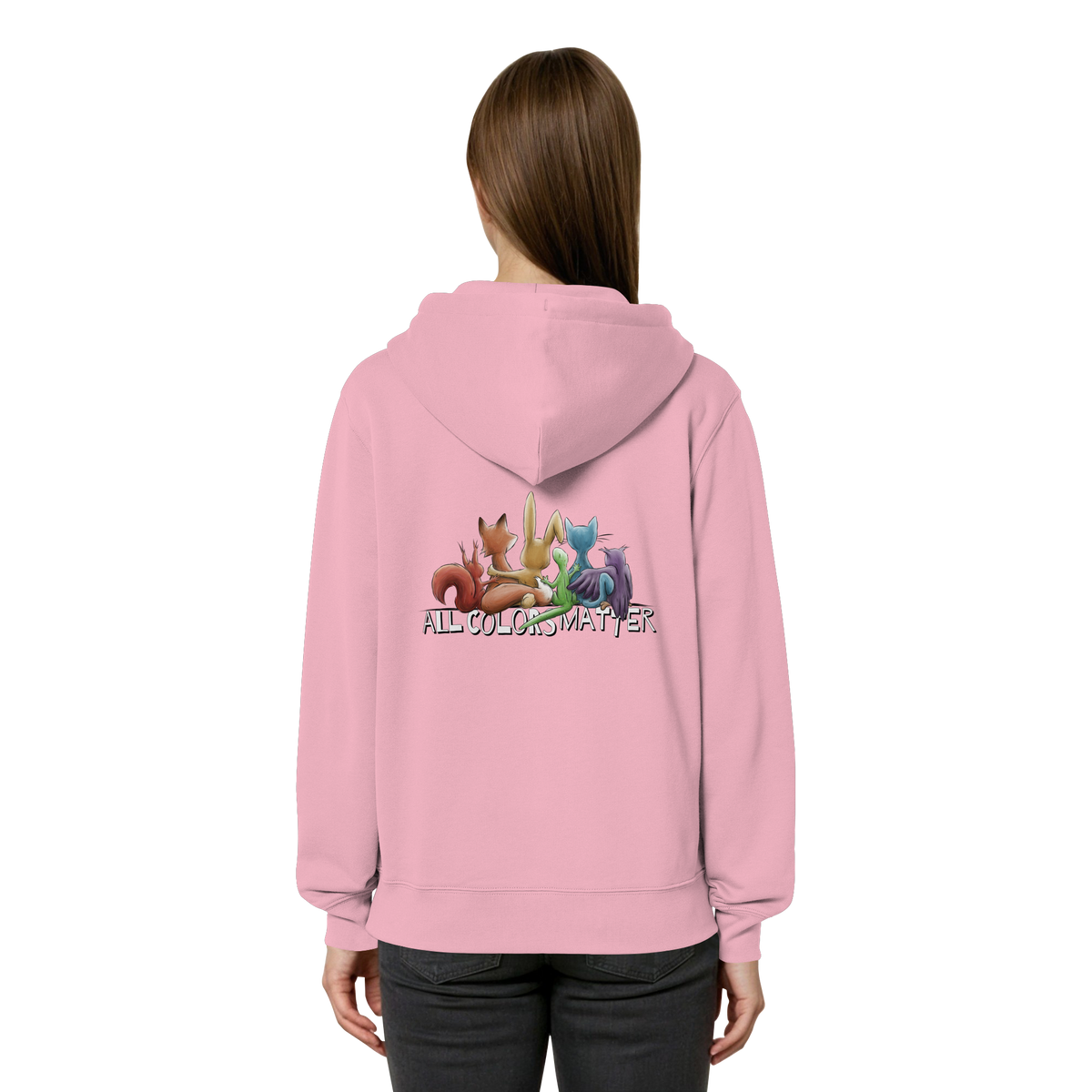 All Colors Matter! Regenbogen Tiere für Vielfalt - Organic Relaxed Zipper