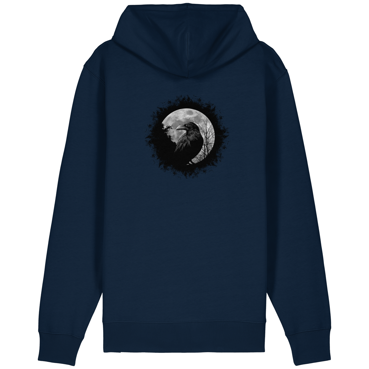 Schwarzer Rabe bei Vollmond  - Organic Relaxed Zipper