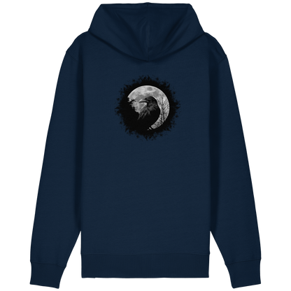 Schwarzer Rabe bei Vollmond  - Organic Relaxed Zipper