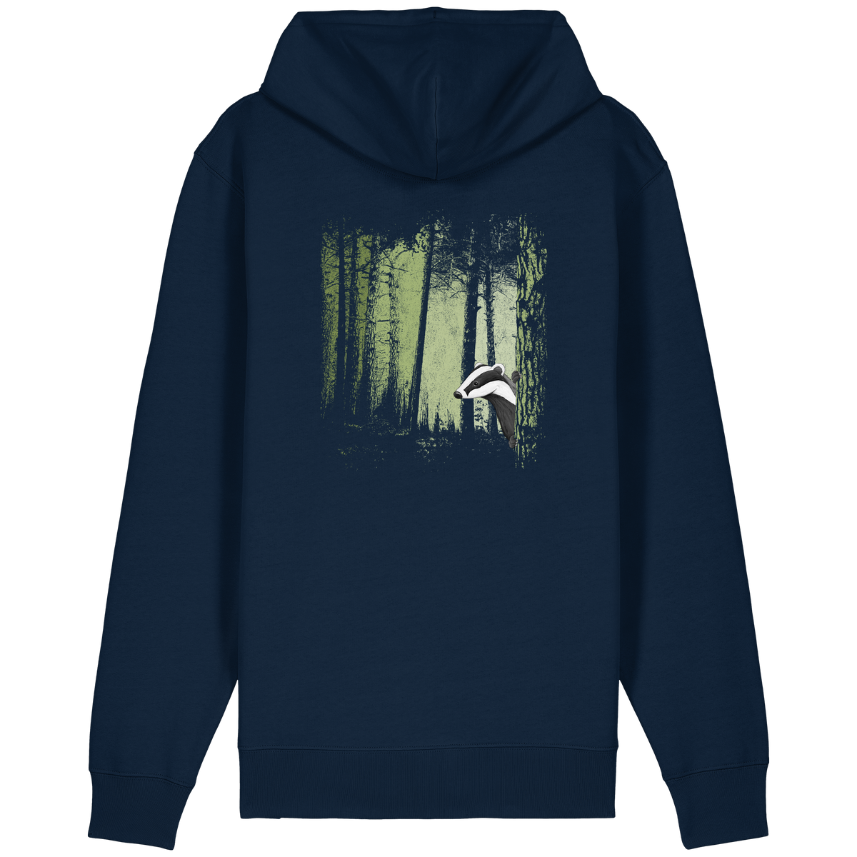 frecher Dachs im Zwielicht Wald - Organic Relaxed Zipper