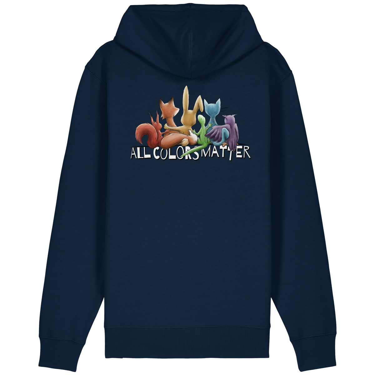 All Colors Matter! Regenbogen Tiere für Vielfalt - Organic Relaxed Zipper
