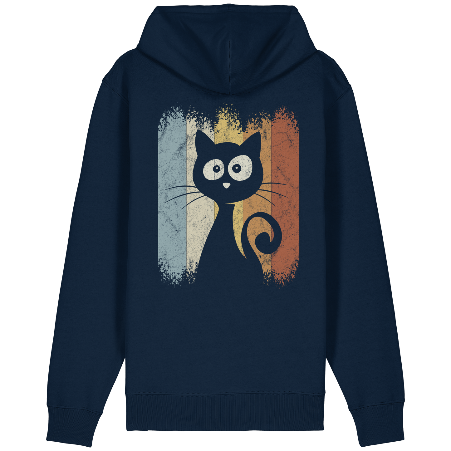 Retro Katze Silhouette - Organic Relaxed Zipper