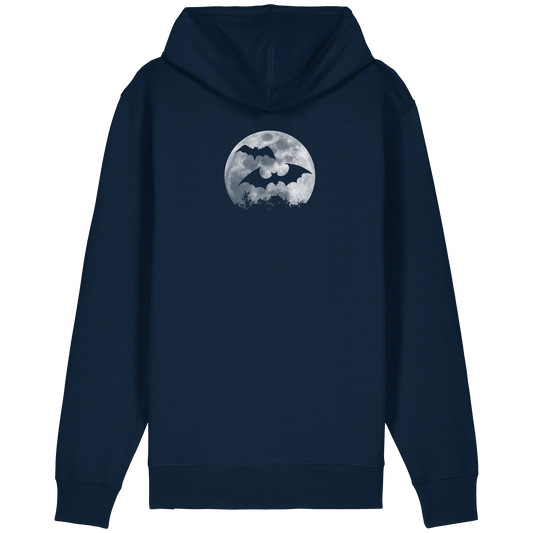 Fledermaus Silhouetten bei Vollmond - Organic Relaxed Zipper