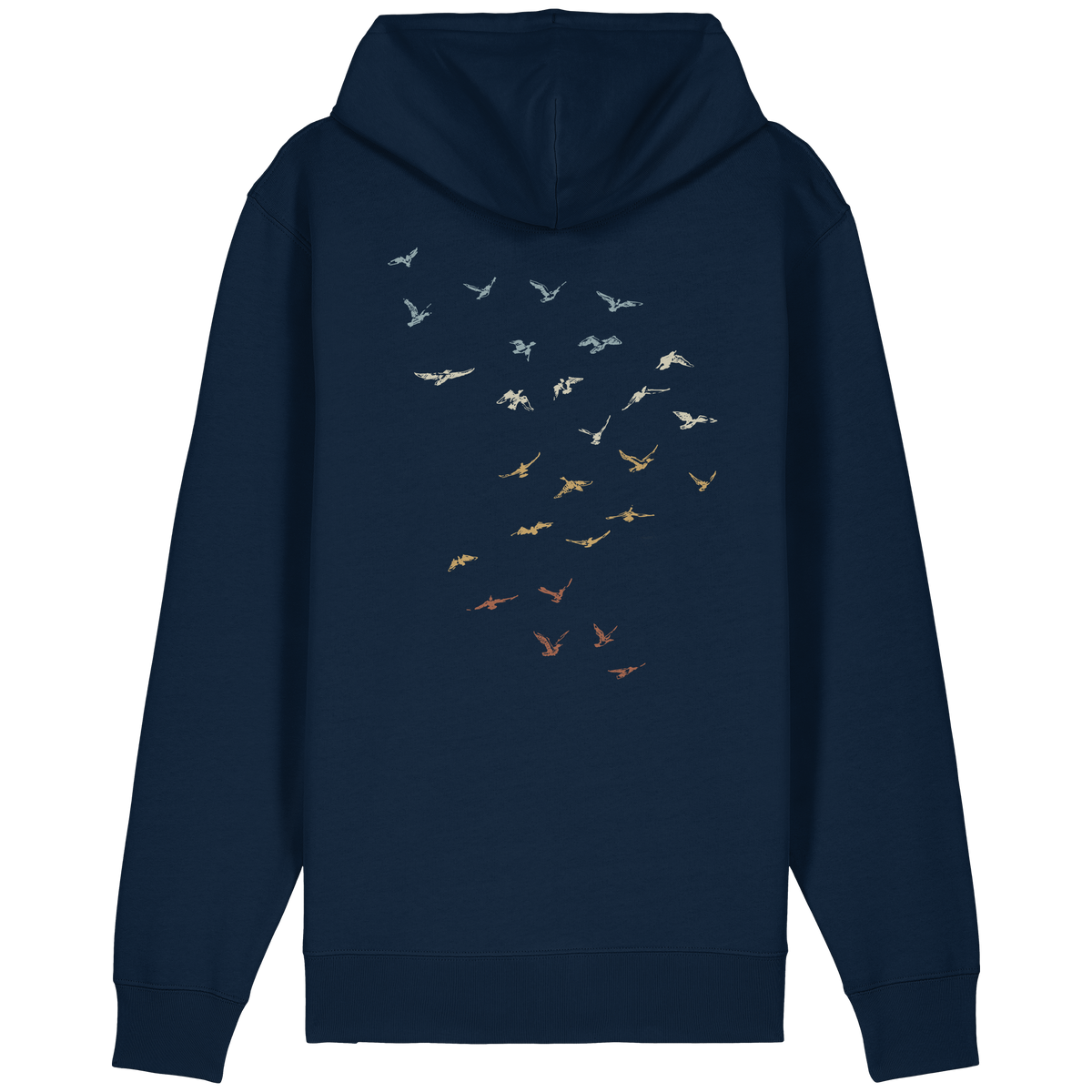 Retro Vogel Schwarm - Organic Relaxed Zipper