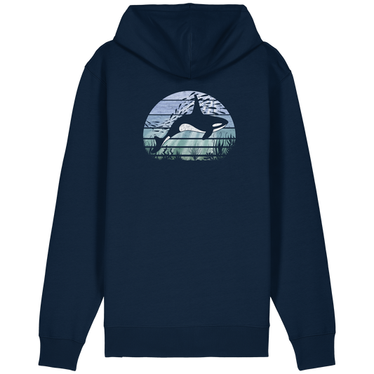 Retro Tiefsee Schwertwal Orca - Organic Relaxed Zipper