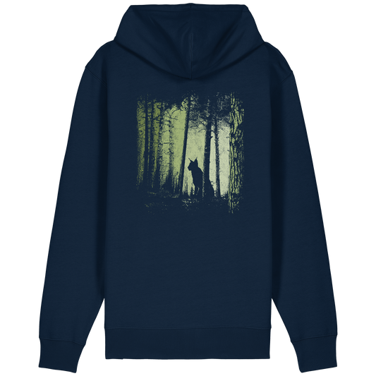 Luchs Wildkatze im Zwielicht Wald - Organic Relaxed Zipper