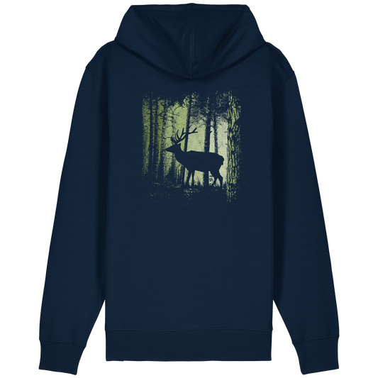 Hirsch im Zwielicht Wald - Organic Relaxed Zipper