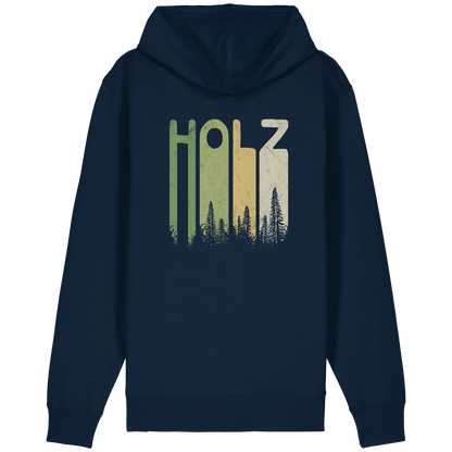 Holz Retro Wald Schriftzug - Organic Relaxed Zipper