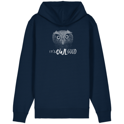 OWL Good | Kritzel-Kunst-Eule - Organic Relaxed Zipper