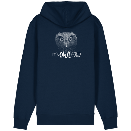 OWL Good | Kritzel-Kunst-Eule - Organic Relaxed Zipper