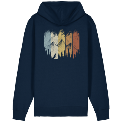Retro Wald, Berge und Wolf  - Organic Relaxed Zipper