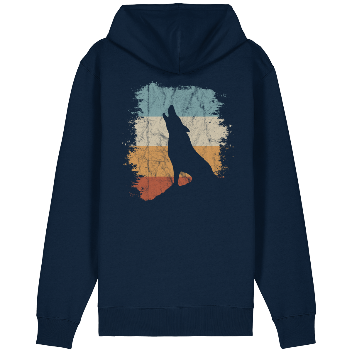 Retro Style lässig heulender Wolf  - Organic Relaxed Zipper