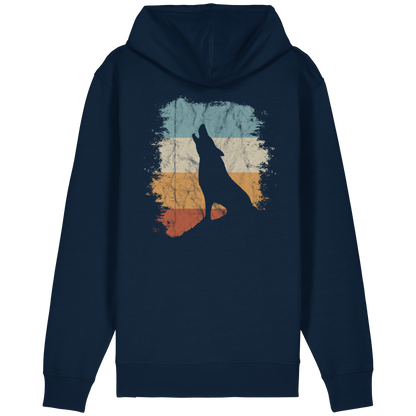 Retro Style lässig heulender Wolf  - Organic Relaxed Zipper
