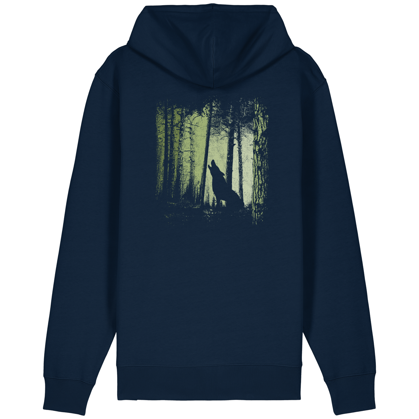 Einsamer Wolf im Zwielicht Wald  - Organic Relaxed Zipper