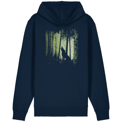 Einsamer Wolf im Zwielicht Wald  - Organic Relaxed Zipper