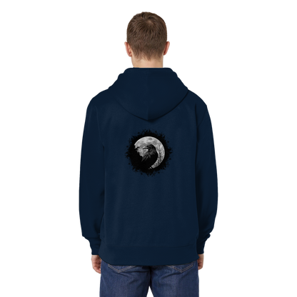 Schwarzer Rabe bei Vollmond  - Organic Relaxed Zipper