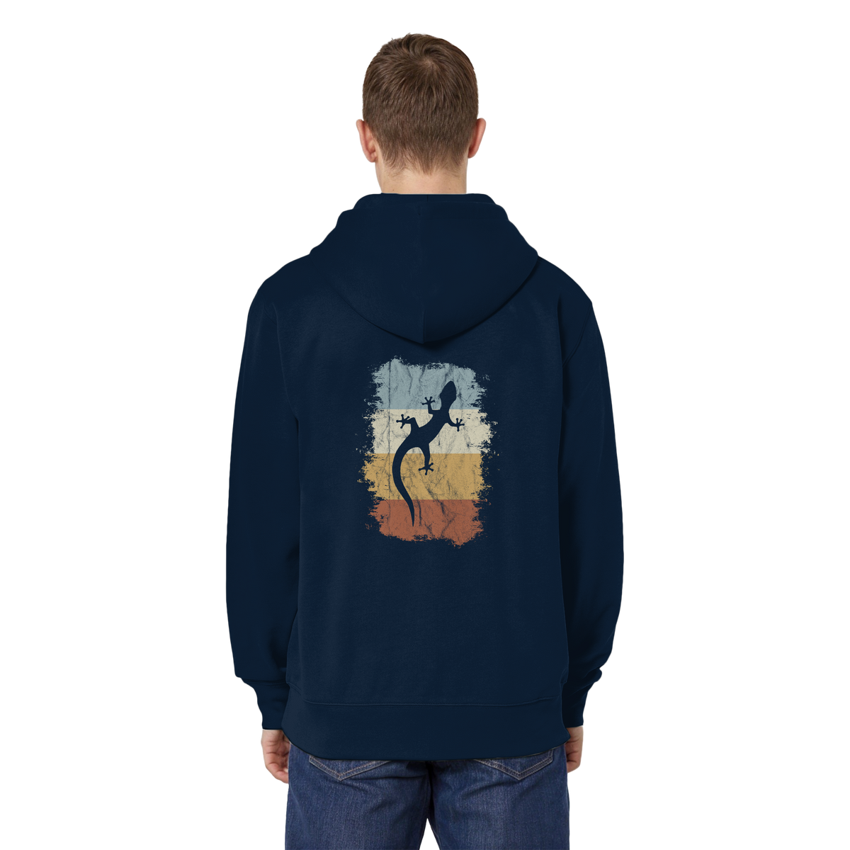 Retro Gecko Salamander Silhouette - Organic Relaxed Zipper