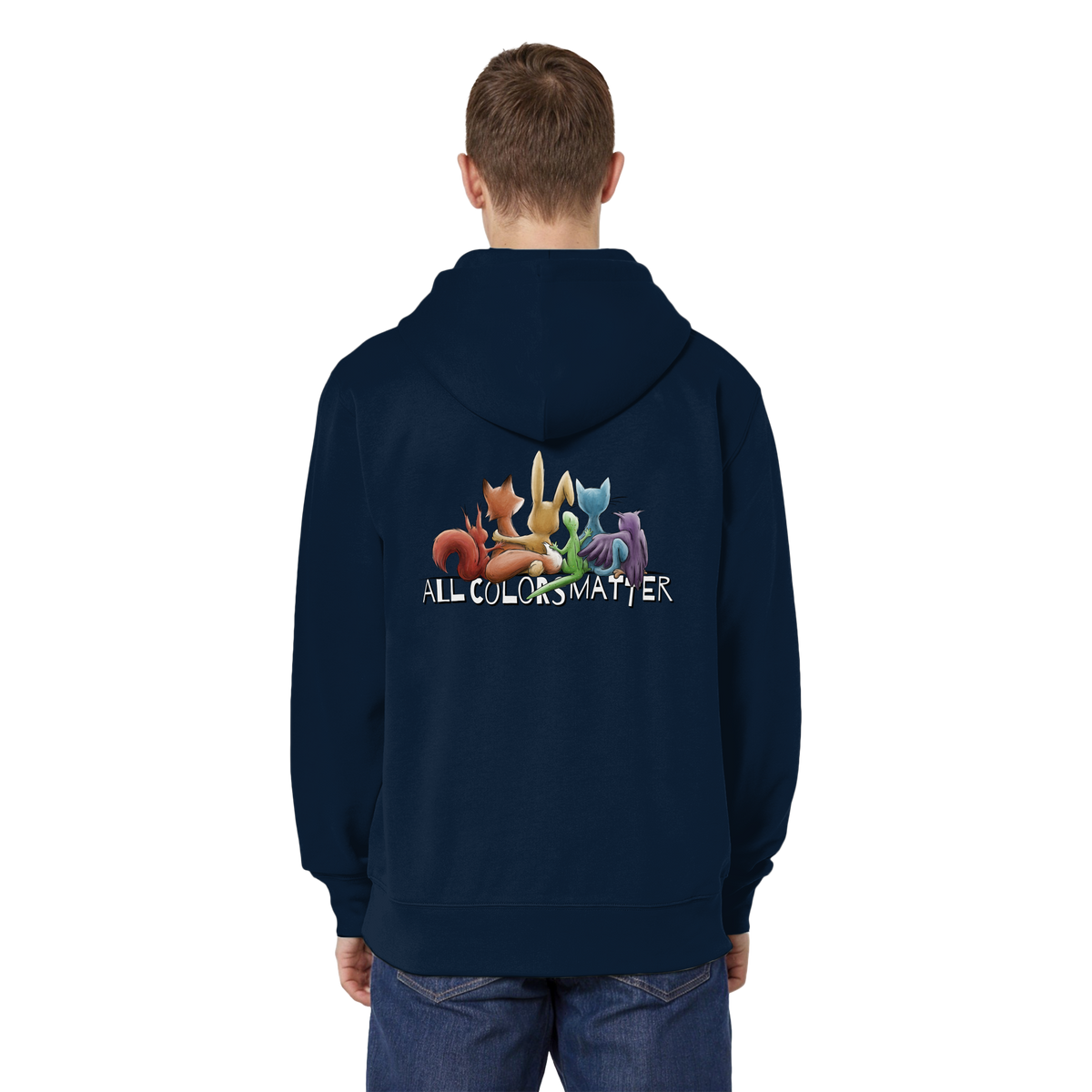 All Colors Matter! Regenbogen Tiere für Vielfalt - Organic Relaxed Zipper