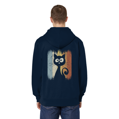 Retro Katze Silhouette - Organic Relaxed Zipper