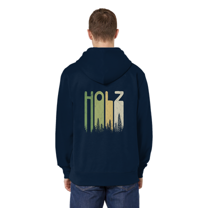 Holz Retro Wald Schriftzug - Organic Relaxed Zipper
