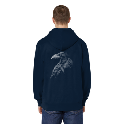 Kritzelkunst Rabe Krähe - Organic Relaxed Zipper