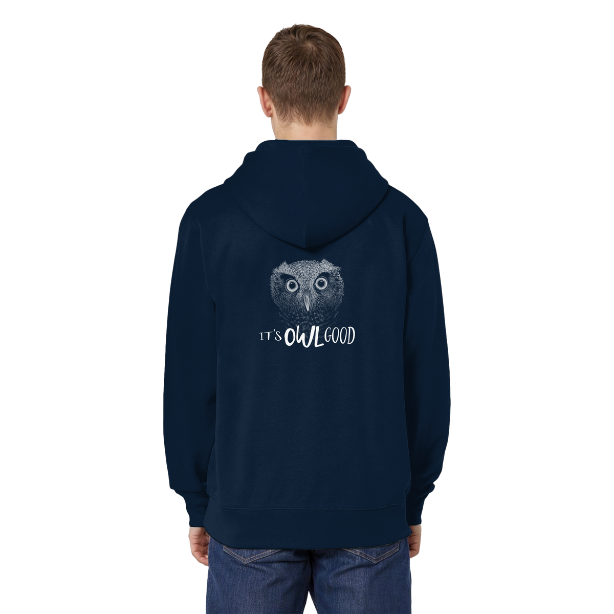 OWL Good | Kritzel-Kunst-Eule - Organic Relaxed Zipper