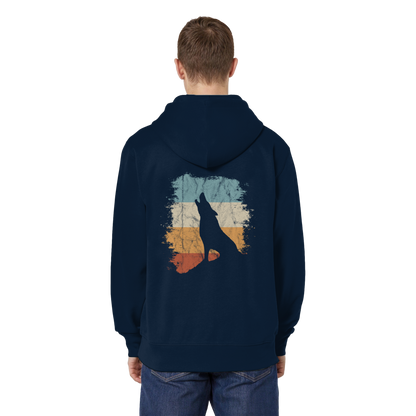 Retro Style lässig heulender Wolf  - Organic Relaxed Zipper