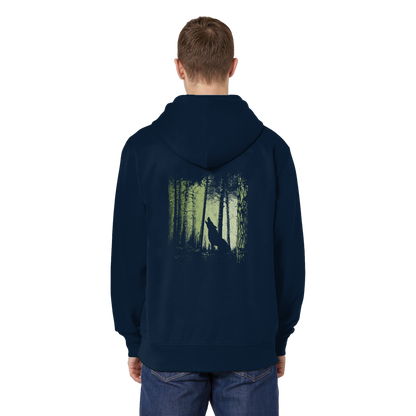 Einsamer Wolf im Zwielicht Wald  - Organic Relaxed Zipper