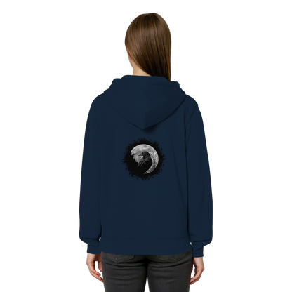 Schwarzer Rabe bei Vollmond  - Organic Relaxed Zipper