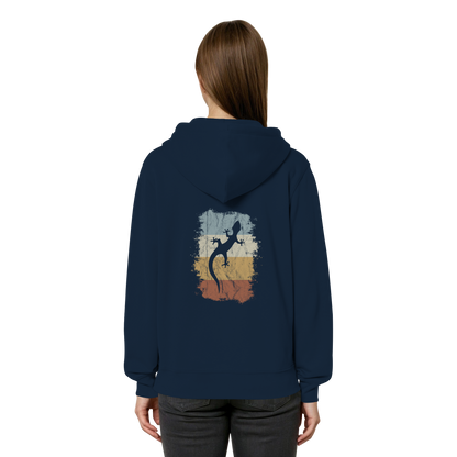 Retro Gecko Salamander Silhouette - Organic Relaxed Zipper