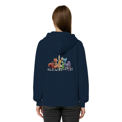 All Colors Matter! Regenbogen Tiere für Vielfalt - Organic Relaxed Zipper