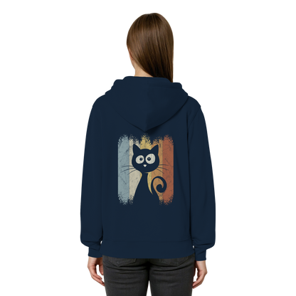 Retro Katze Silhouette - Organic Relaxed Zipper