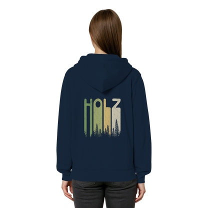 Holz Retro Wald Schriftzug - Organic Relaxed Zipper