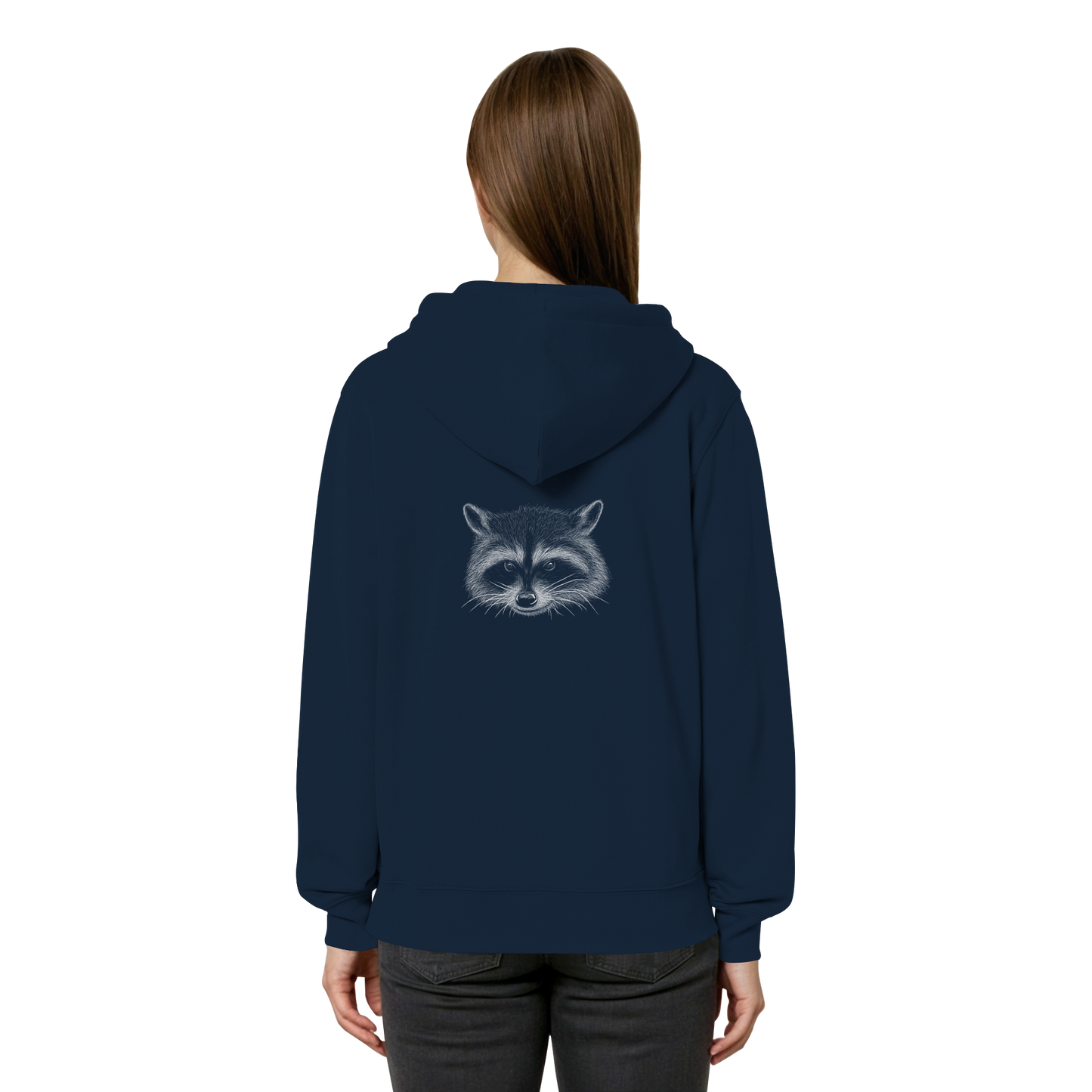 Waschbär Illustration Kritzelkunst - Organic Relaxed Zipper