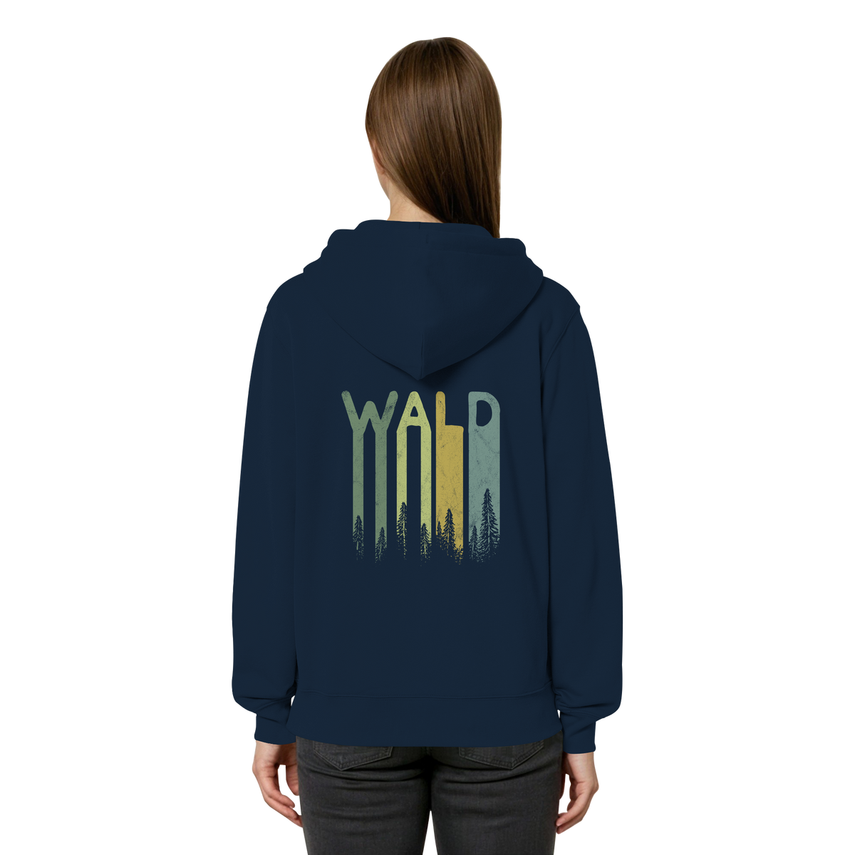Wald Retro Forst Schriftzug - Organic Relaxed Zipper