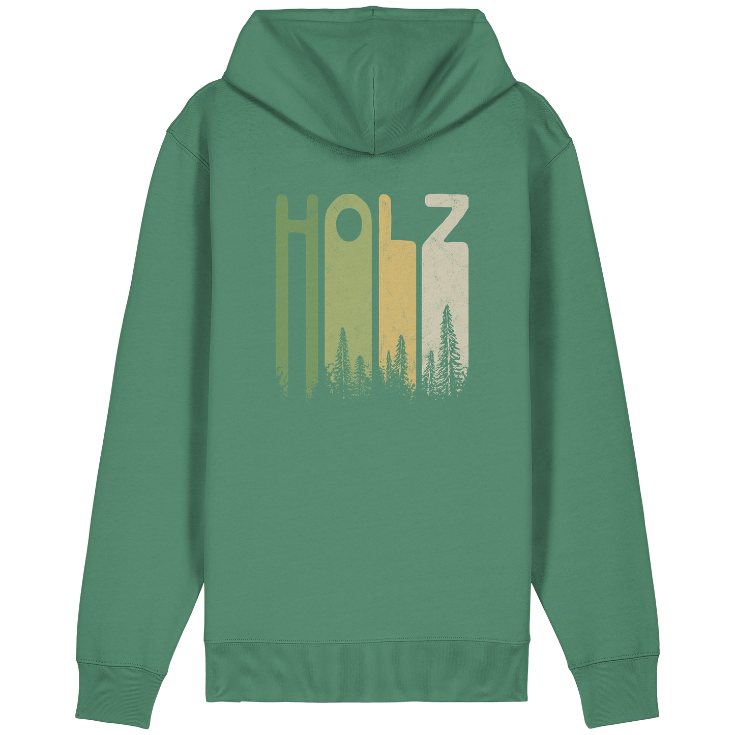 Holz Retro Wald Schriftzug - Organic Relaxed Zipper