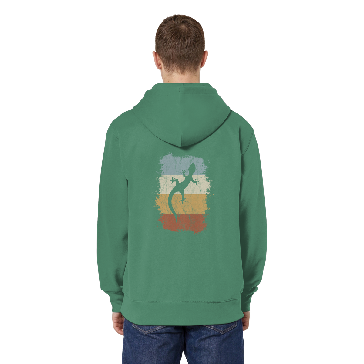 Retro Gecko Salamander Silhouette - Organic Relaxed Zipper