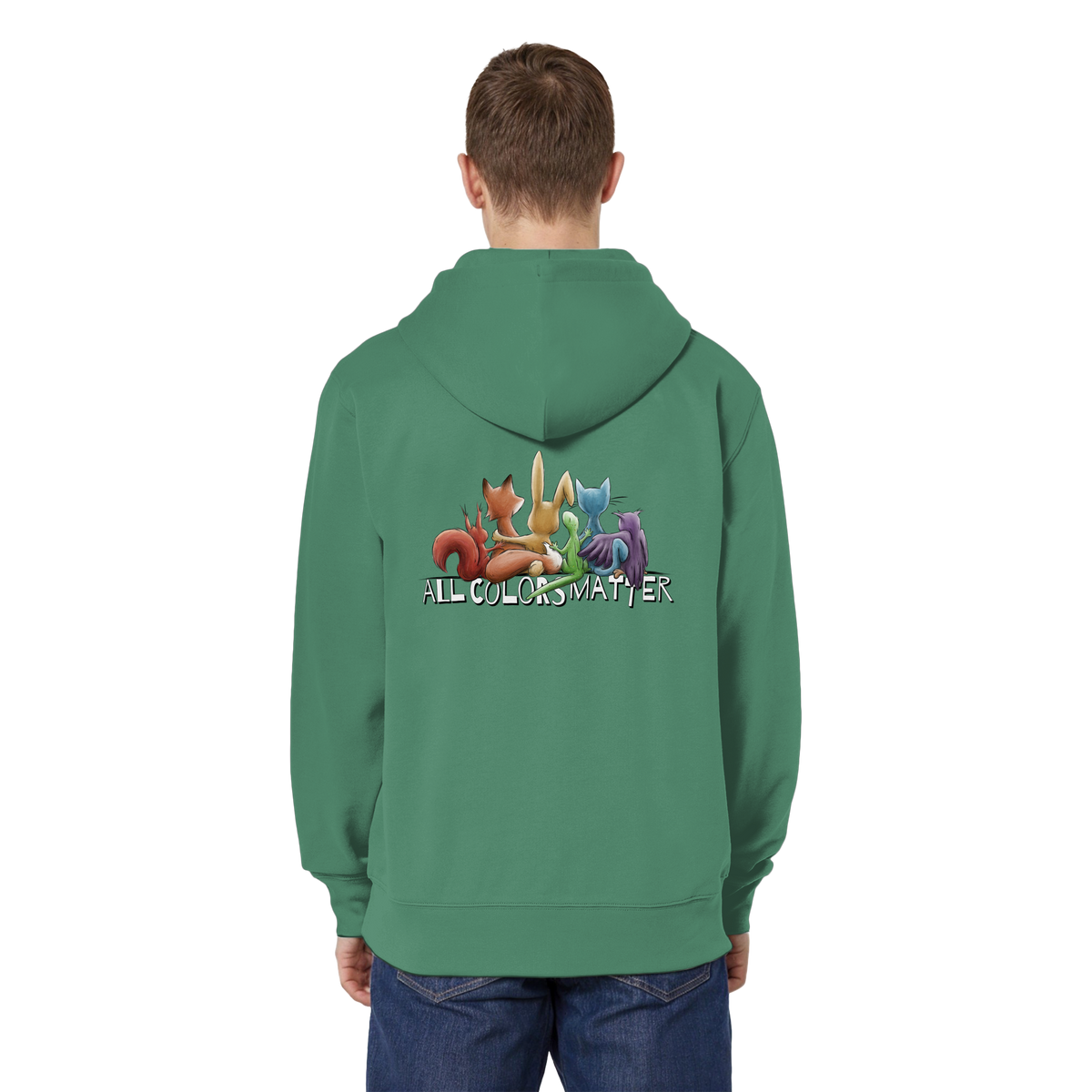 All Colors Matter! Regenbogen Tiere für Vielfalt - Organic Relaxed Zipper