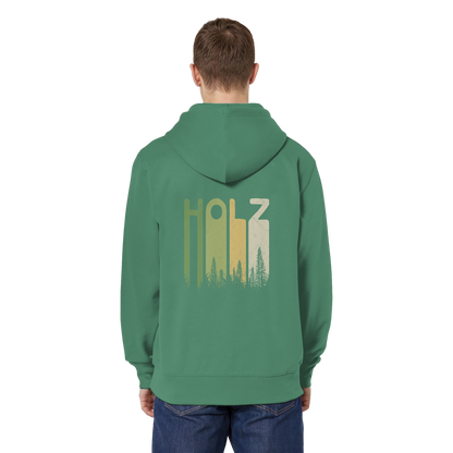 Holz Retro Wald Schriftzug - Organic Relaxed Zipper