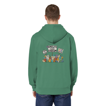 Demo-Katzen gegen Faschismus und für Vielfalt - Organic Relaxed Zipper